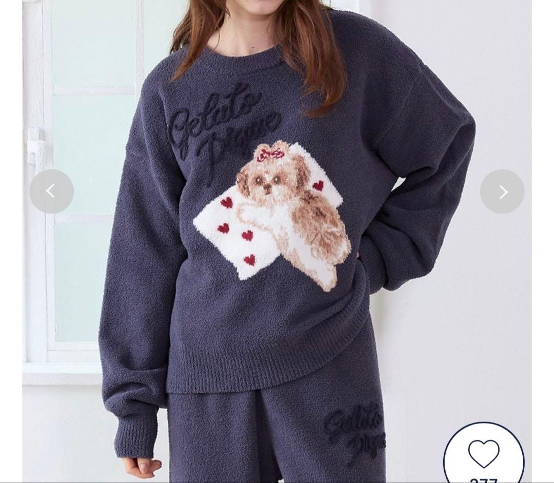 新品タグ付き　今期ジェラートピケ　パジャマ　ネイビー gelato pique（ジェラートピケ）の「【UNISEX】 スムーズィーロング