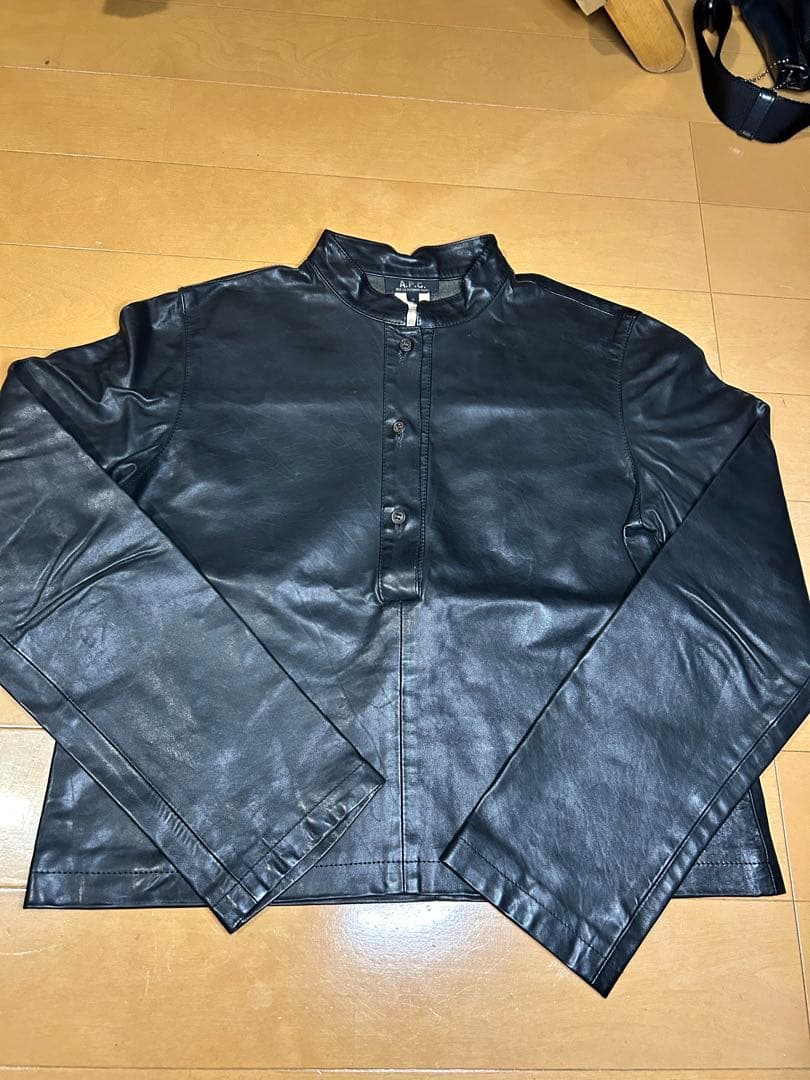 90s' France製 A.P.C. Lamb leather shirts 90's] Old SERAPHIN Lamb Leather Shirt Jacket Size.54