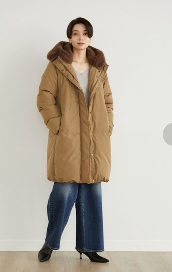 IND イネド《VERY掲載》エコファーフード2WAYダウン《Re:DOWN》