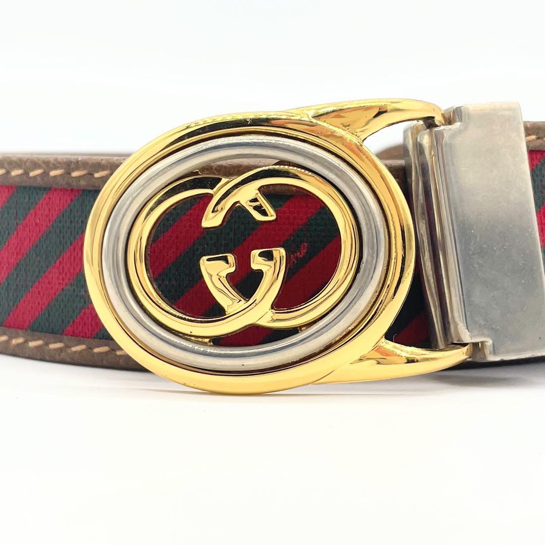 GUCCI グッチ オールドシェリーライン バックルベルト GGロゴ - メルカリ