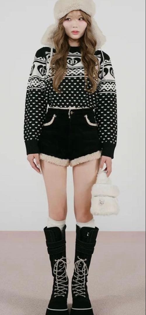 新品⭐︎Darich ポイントボアコーデュロイショートパンツ 黒 M ダーリッチ ダーリッチ Darich ポイントボアコーデュロイショートパンツ