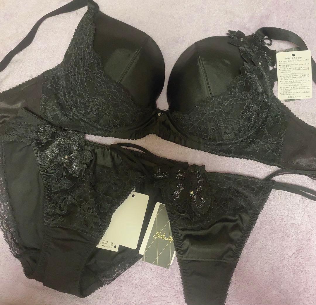 新品タグ付き サルート 75G ブラ G65 ソング M ショーツ M BL 黒