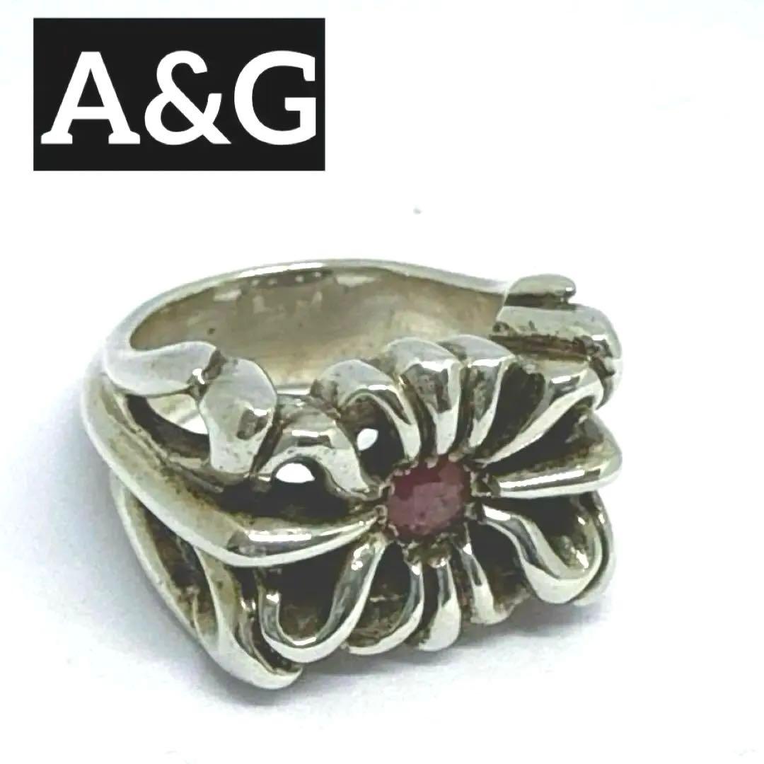A&G ring with red stone エーアンドジー ストーン入20号