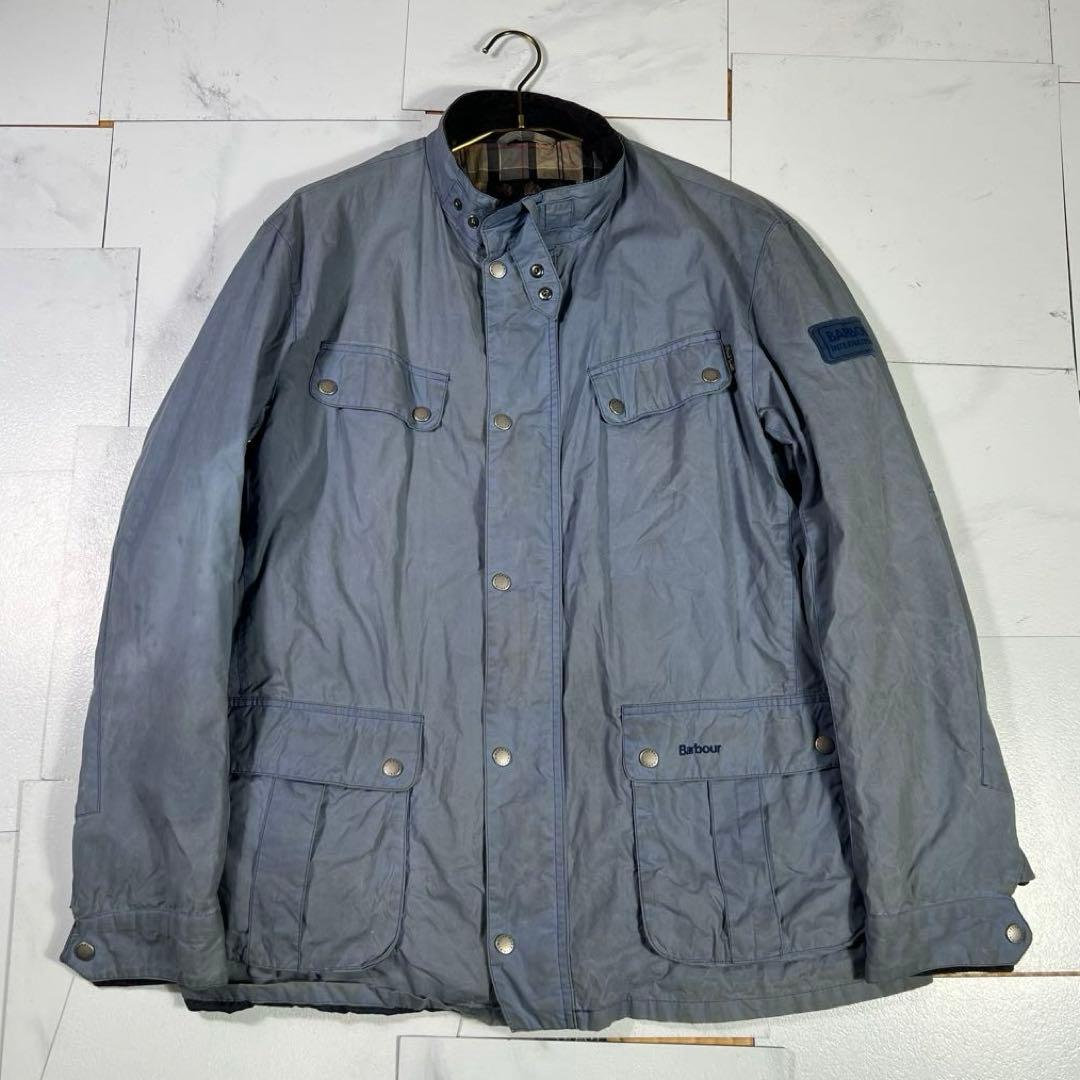 Barbour バブアー INTERNATIONL オイルドジャケット XXL wax x leather international “ Barbour leather x oiled jacket 00's