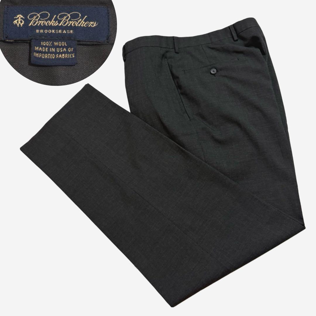 ブルックスブラザーズ　スラックス　USA製　 チャコールグレー　ダークグレー 00s 日本製 Brooks Brothers ブルックス・ブラザーズ 2タック ウール