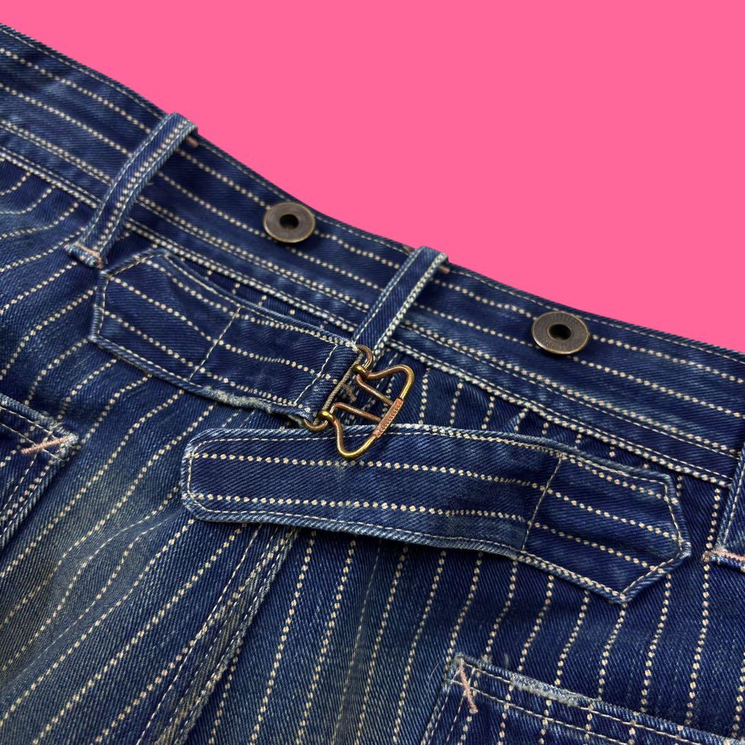RRL ウォバッシュストライプ デニムペインターパンツ バックルバック