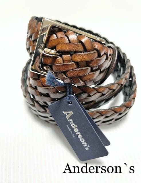 新品タグ付 アンダーソンズ アンティーク調ブラウンレザーメッシュベルト カウレザー メッシュベルト｜Anderson's（アンダーソンズ）｜TOKYOlife