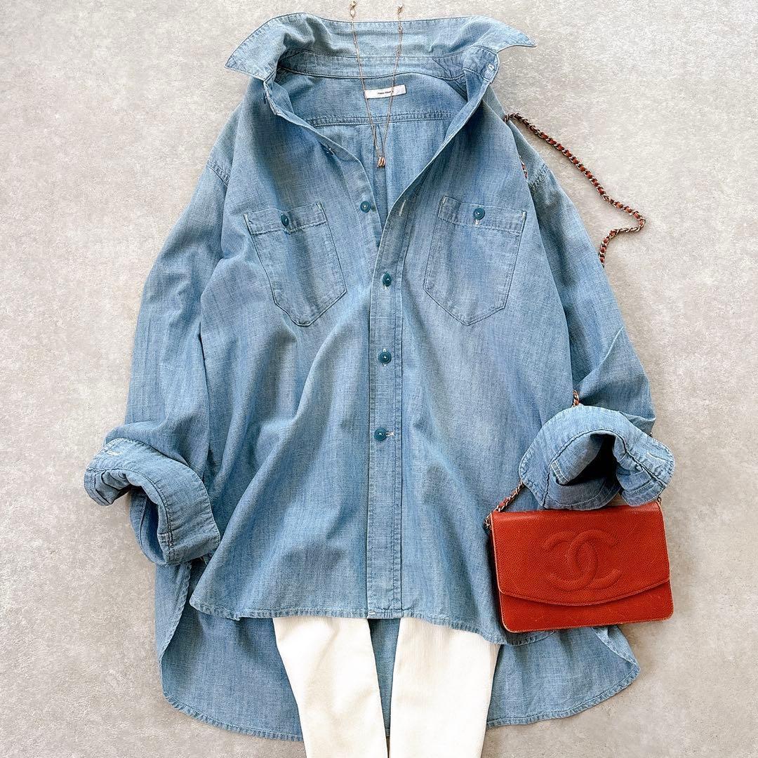 美品 ジャーナルスタンダード デニム シャンブレー シャツ ブルー