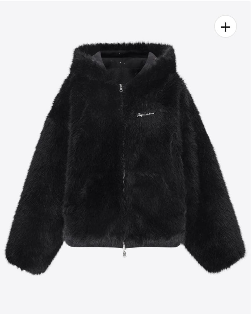 新品andwang Kirakira 2way fur zip up black - メルカリ