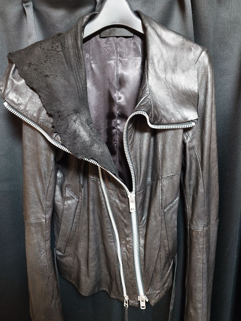 EKAM 変形ライダースジャケット シープスキン 変形レザージャケット