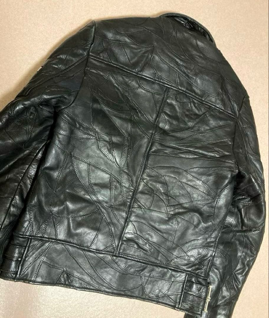 希少 美品 fuudobrain ツギハギ 本革 シングルライダースジャケット