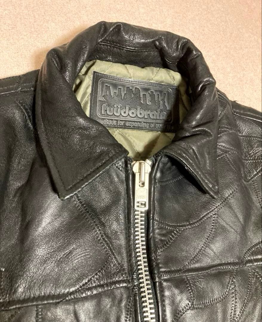 希少 美品 fuudobrain ツギハギ 本革 シングルライダースジャケット