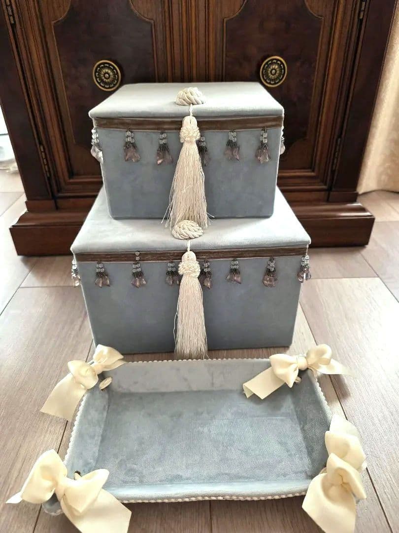 Jennifer Taylor♡2段ボックスとトレーのセット インテリア雑貨 ヴィヴィアン【ジェニファーテイラー正規輸入元