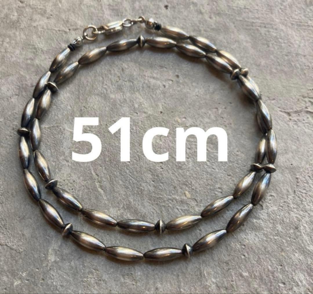 SV925製ナバホパールのオリジナルデザインネックレス　51cm ナバホ パール ネックレス 5mm / 40cm 45cm 50cm シルバー925 メンズ