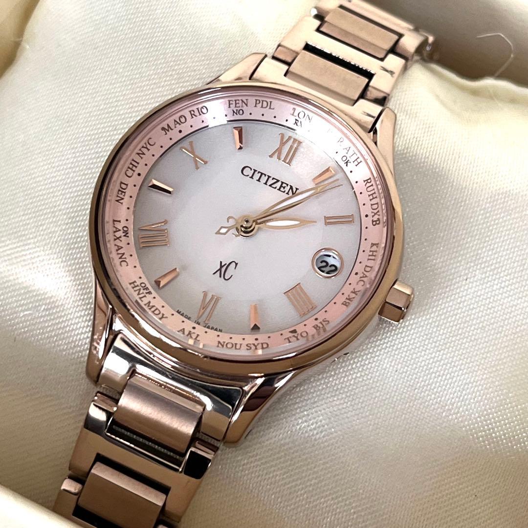 【美品】CITIZEN クロスシー xC ソーラー電波 ピンクゴールド CITIZEN xC ソーラー電波時計 シチズン クロスシー フロート