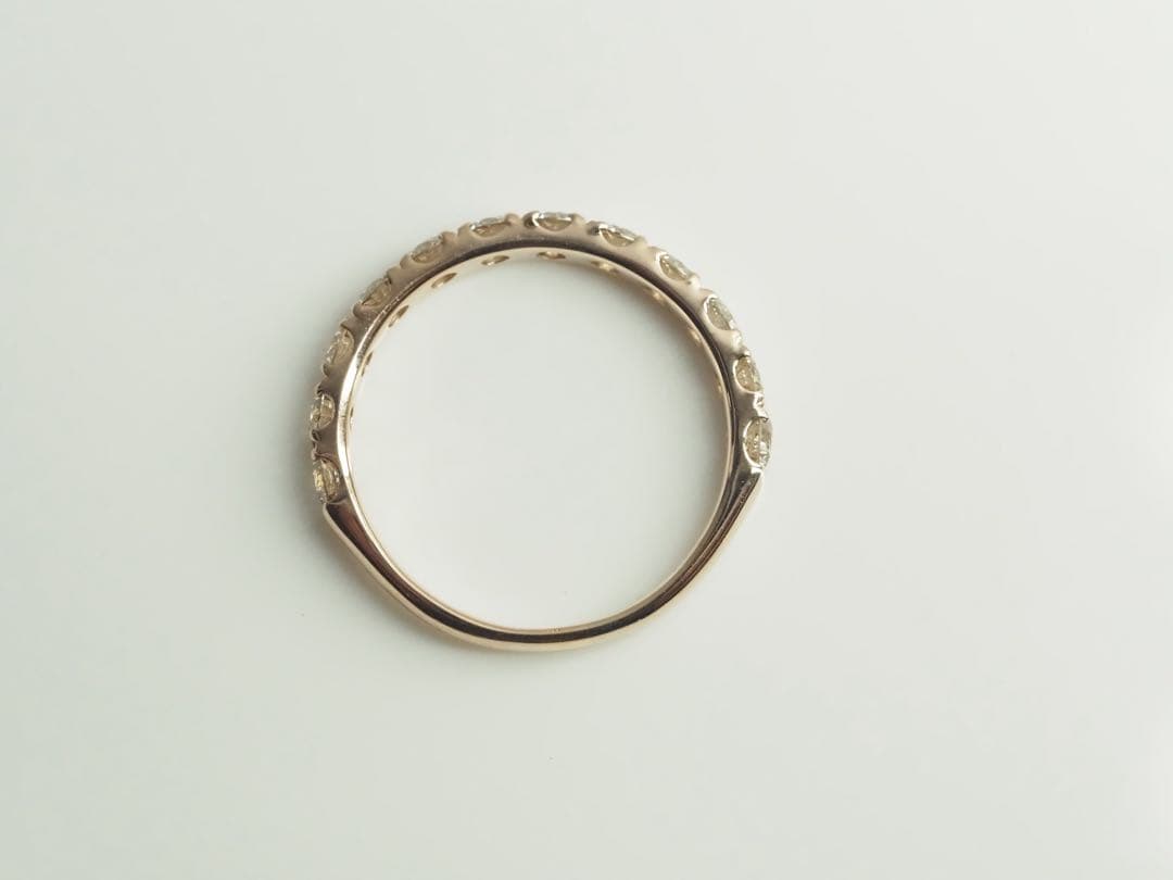 ◎1.00ct!! K18PG 天然ダイヤモンド 3/5エタニティリング　14号