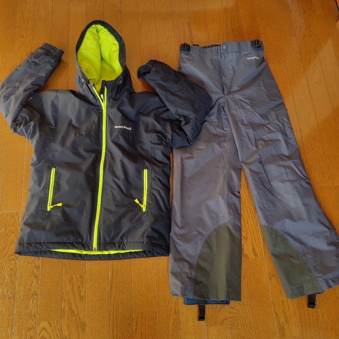 mont-bell 子供用スキーウェア　130〜160　 ネイビー/ライム mont-bell モンベル スキーウェア スノボウェア キッズ 160 ネイビー