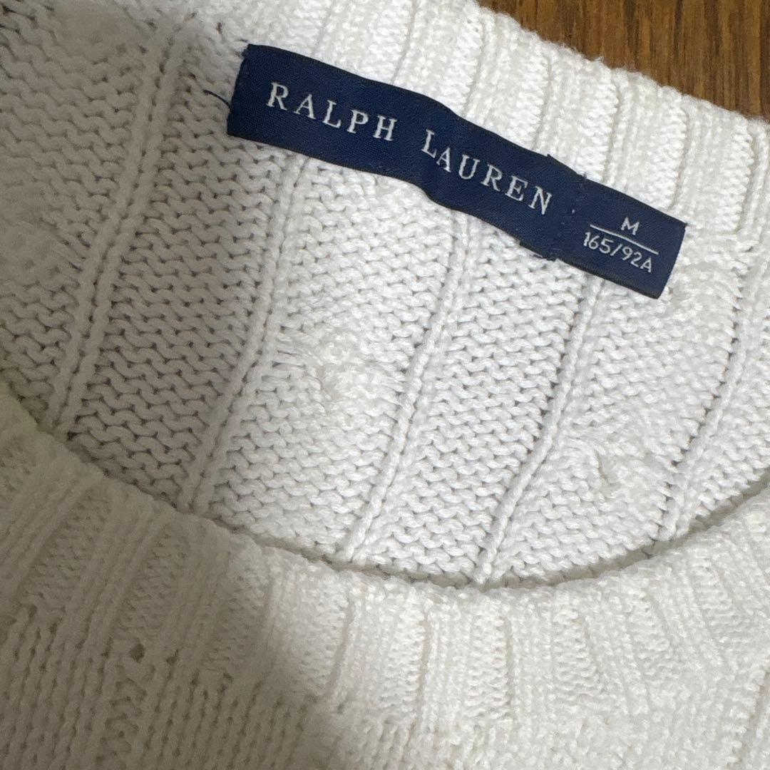 Ralph Lauren ケーブル編みセーター M ホワイト - メルカリ