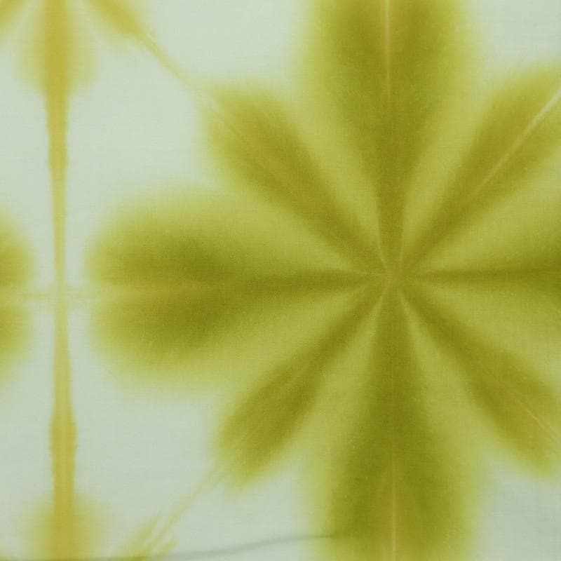 《長尺■しぼり浴衣◆雪花絞■板締め絞り■白×菜種油色◆木綿着物◆UG7-15》