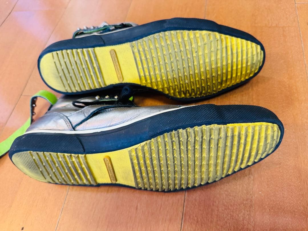 アルフレッドバニスター スタッズ付きシルバー ハイカットスニーカー