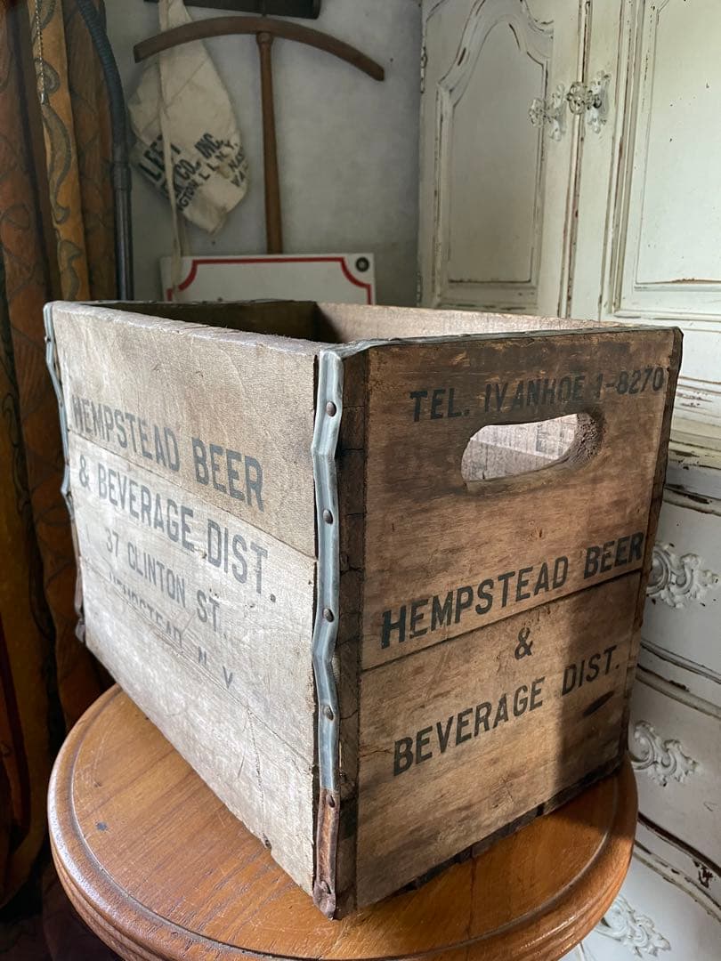 878仕切り付　木箱　ウッドボックス　箱　アメリカ　ボトルホルダー　レア 878仕切り付 木箱 ウッドボックス 箱 アメリカ ボトルホルダー レア