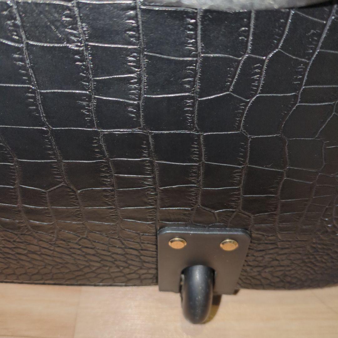 cooco クーコ クロコ型押しキャリーカート アルミハンドル 2way 黒