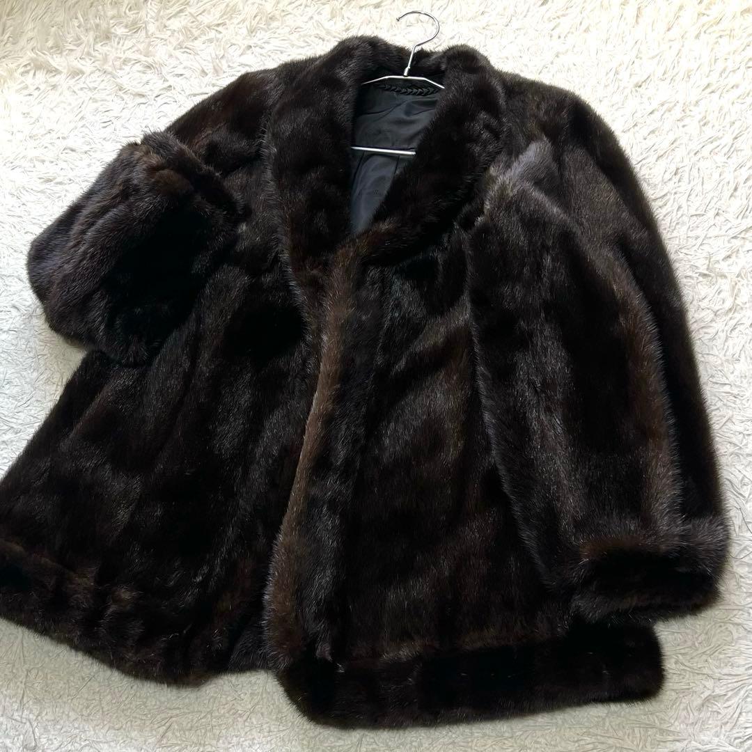 クロップド丈 グラマミンク リアルファーコート 本毛皮 艶◎ なめし