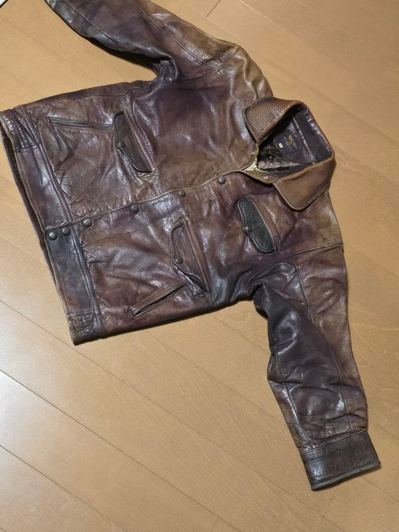 忍*様 60s国産ビンテージ.レザージャケット.ジャパン.茶色