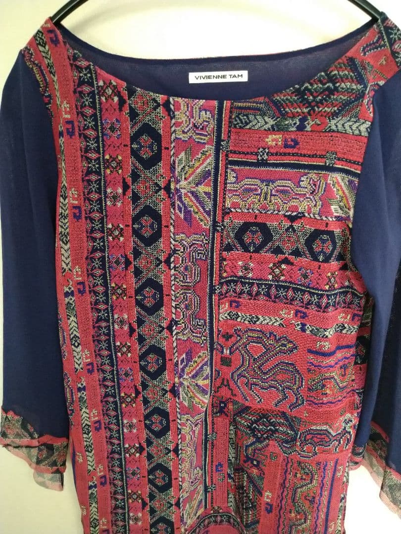 Vivienne Tam エスニック柄 七分袖チュニック サイズ0 - メルカリ