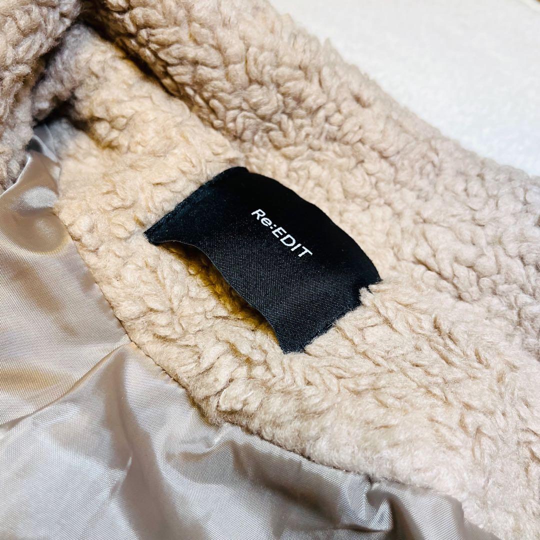 美品】辻元舞 Re:EDIT ボアコート ベージュ サイズL - メルカリ