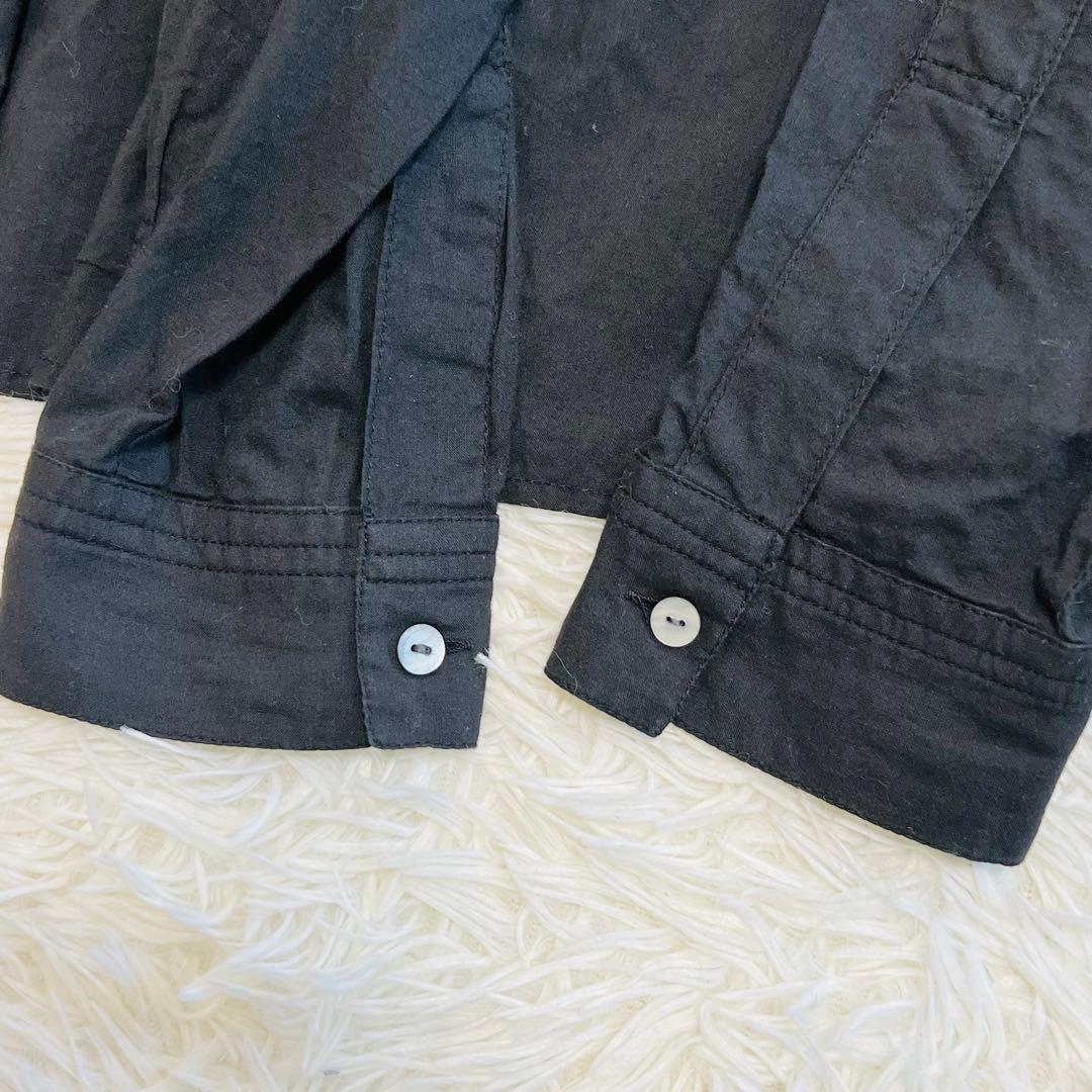 美品 25ss かぐれ コットンピンタックブラウス 黒 ブラウス 近年 長袖