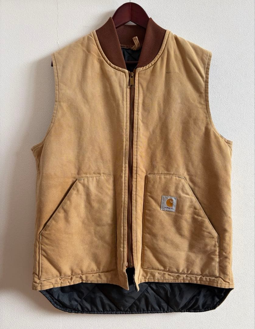 トップス 80s Carhartt Duck Vest L TALL BROWN Carhartt | FR Duck Sherpa Lined Vest | Carhartt Brown - FR