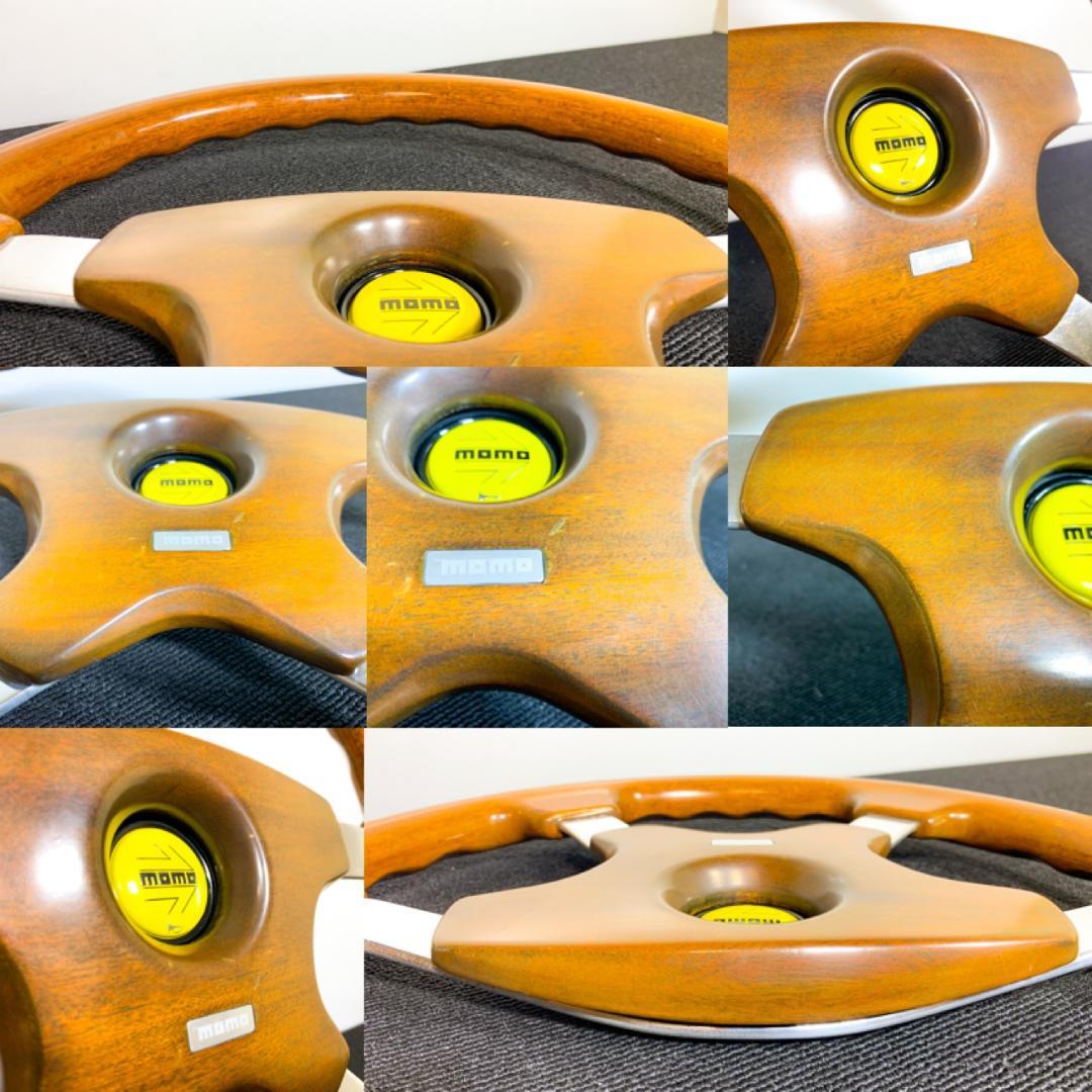 モモ アストラ ウッドステアリング 35.5パイ ホーンボタン付 93年製