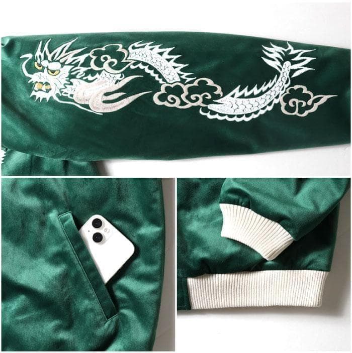 新品＊HOUSTON 別珍 スーベニアジャケット トナカイ柄 ブラック M