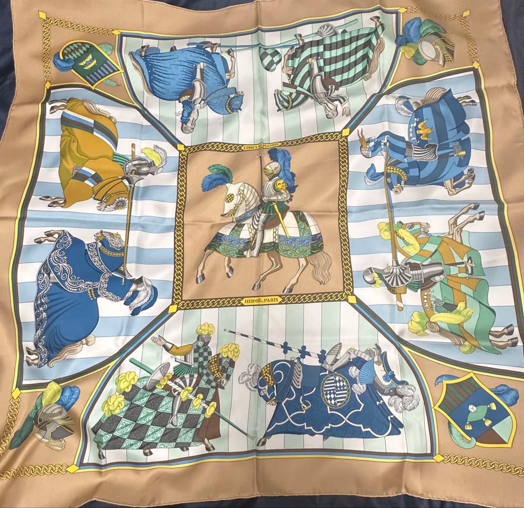 HERMESスカーフ C.1998 HERMES Silk Scarf / エルメス・シルクスカーフ(Copeaux
