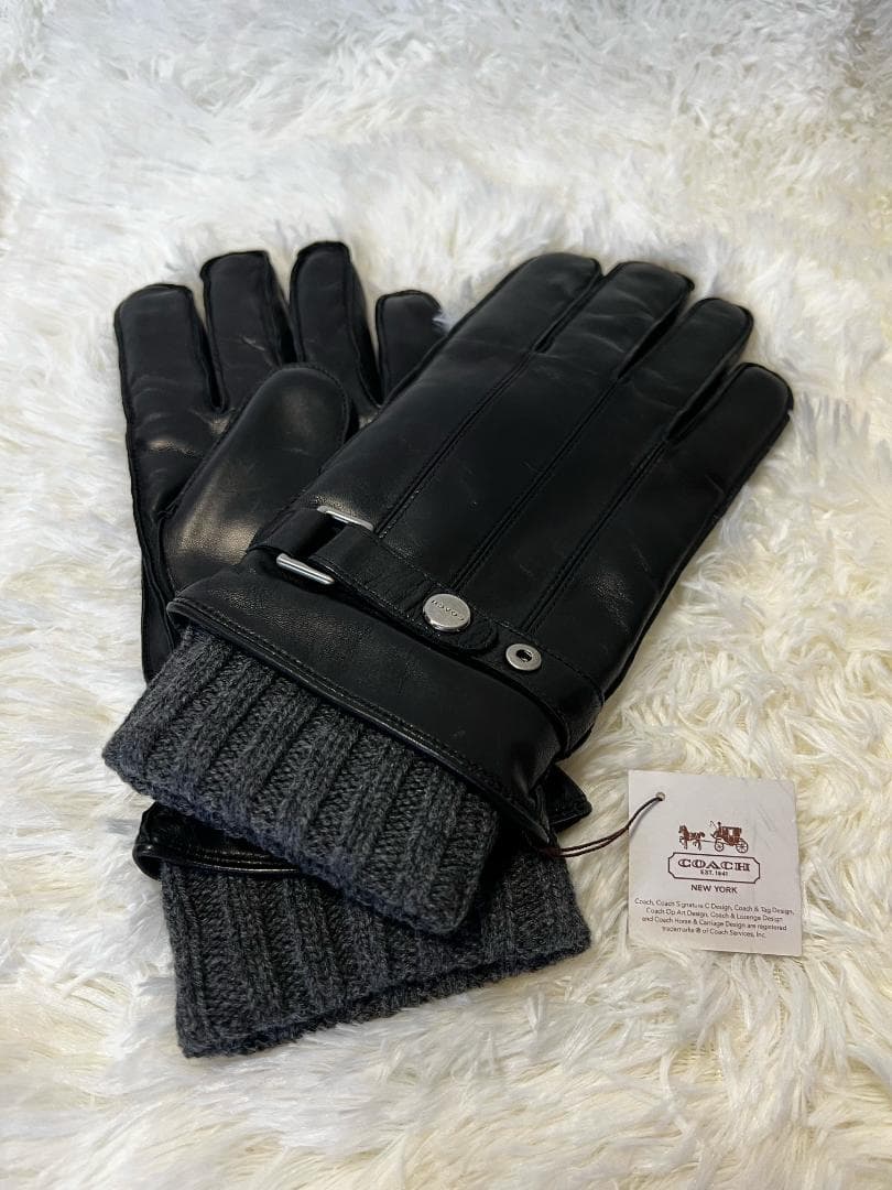 コーチ　メンズ 手袋　レザー&カシミヤ グローブ　F83853 BLK 楽天市場】コーチ メンズ 手袋 COACH MENS レザー 本革 グローブ