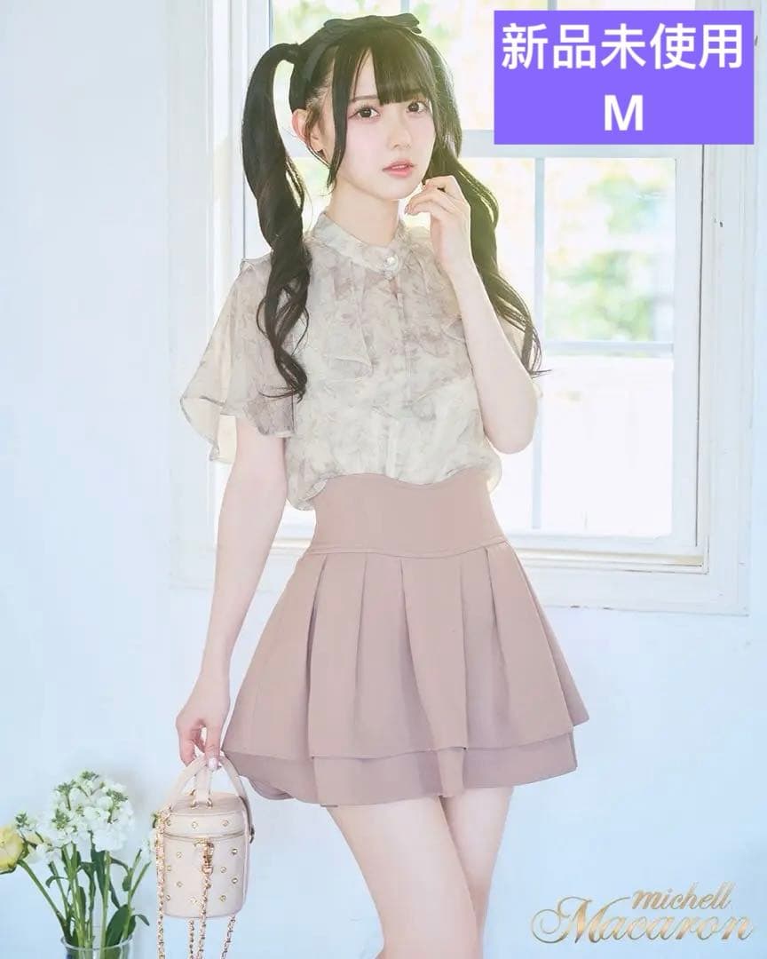 新品未使用 ミシェルマカロン 美脚になれるスカート M くすみピンク