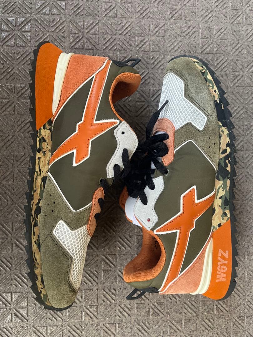 W6YZ スニーカー　26.5cm 美品　緑　オレンジ　43