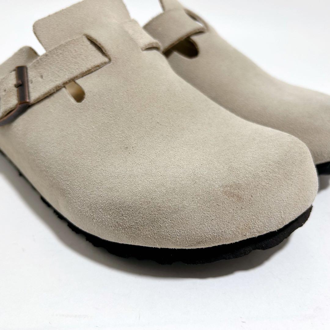 美品☆ビルケンシュトック ボストン スエード ベージュ系 ナロー幅 24.5cm