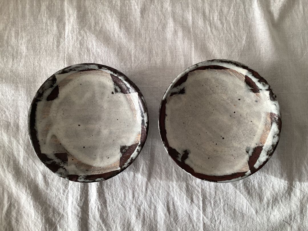 小野哲平 鉄化粧 クロス皿 5寸15センチ 2枚セット