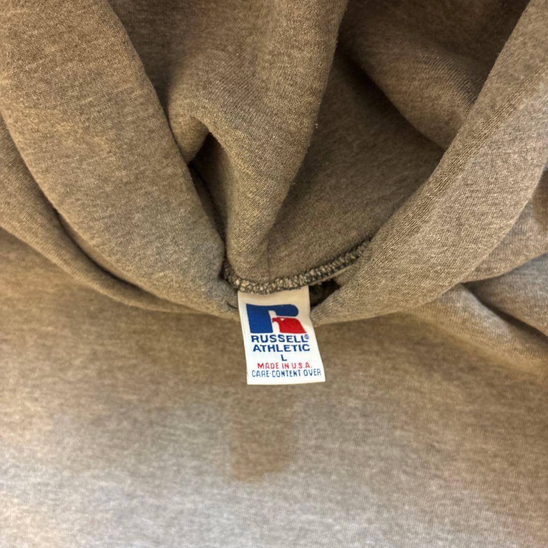 神サイズ 90s ラッセル 無地 パーカー USA製 L シルバー グレー - メルカリ