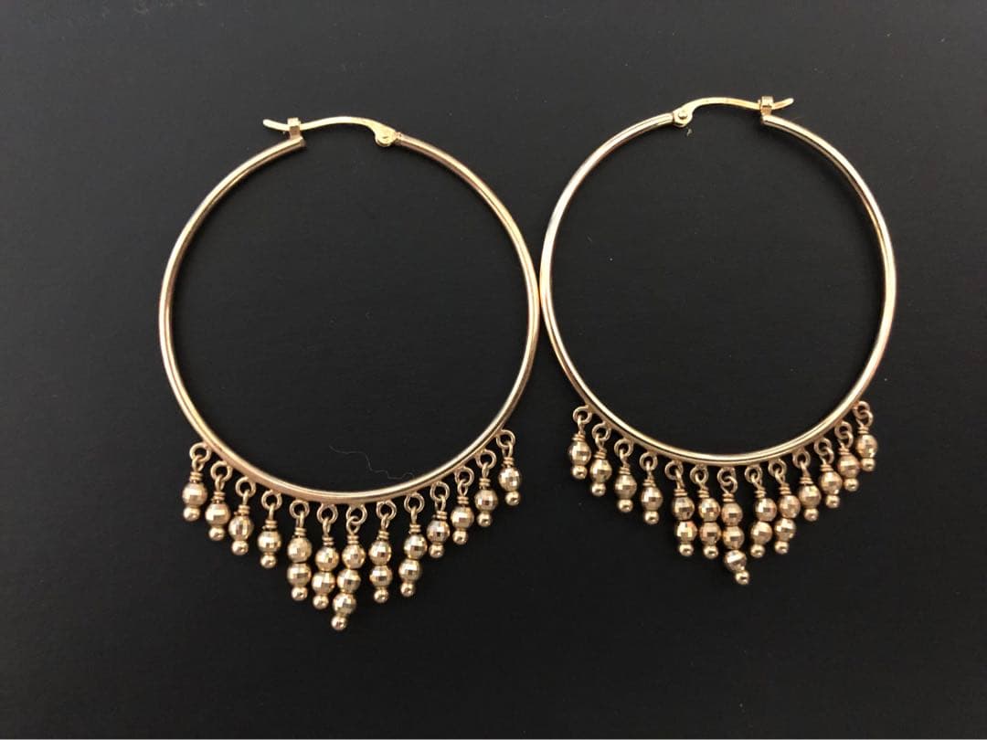 COCOSHNIK ココシュニック　K10 YG/WG フープピアス K10月甲 フープピアス 小（ピアス） | COCOSHNIK（ココシュニック