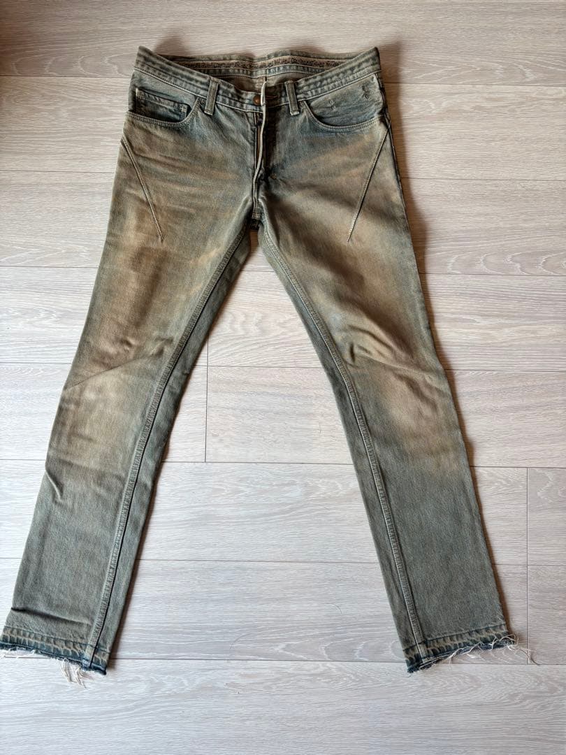 ナンバーナイン　デニム 楽天市場】NUMBER (N)INE DENIM クロス柄ポケットダメージテーパード