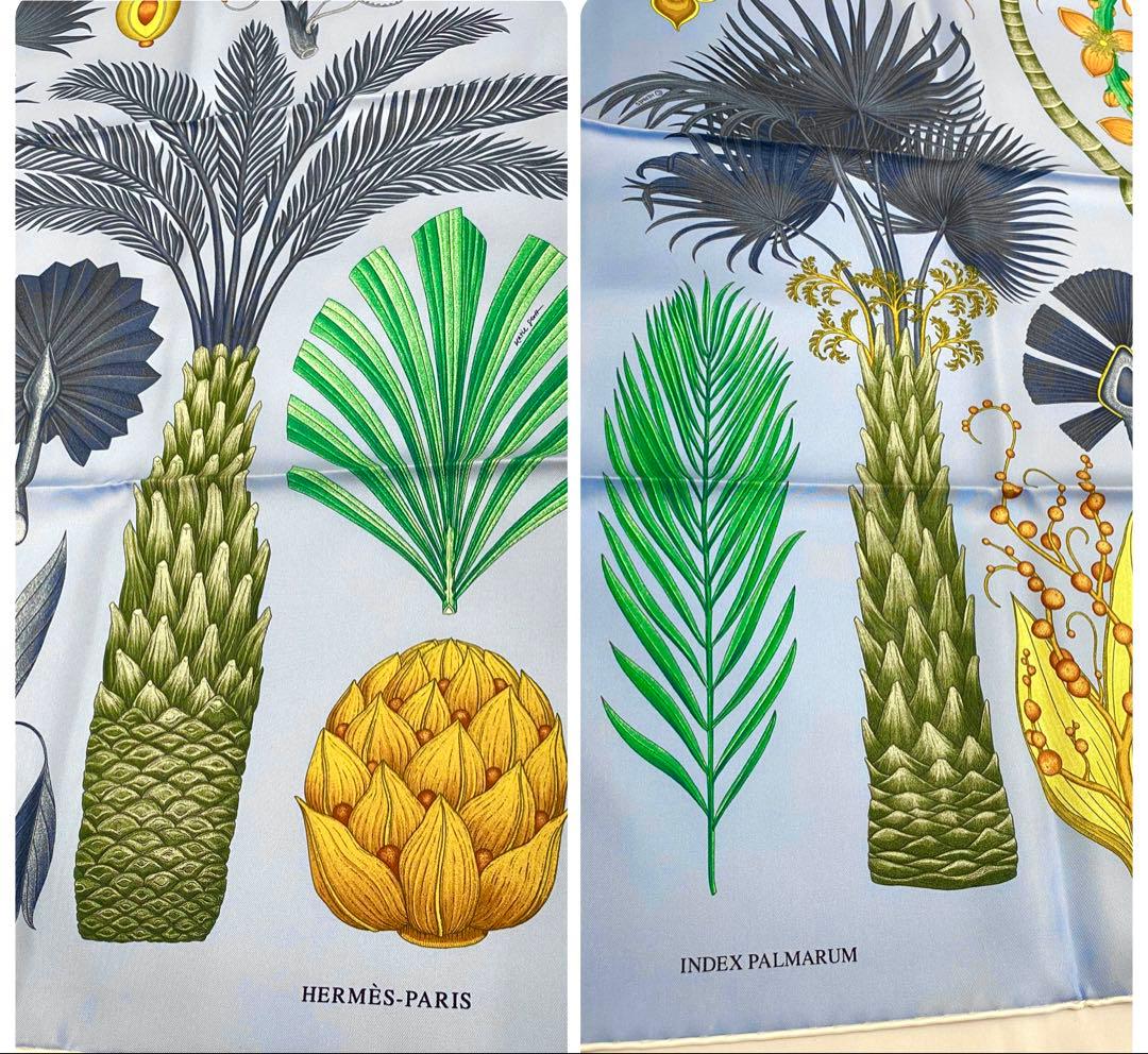 未使用］HERMES カレ90 ヤシの目録Index Palmarumスカーフ - メルカリ