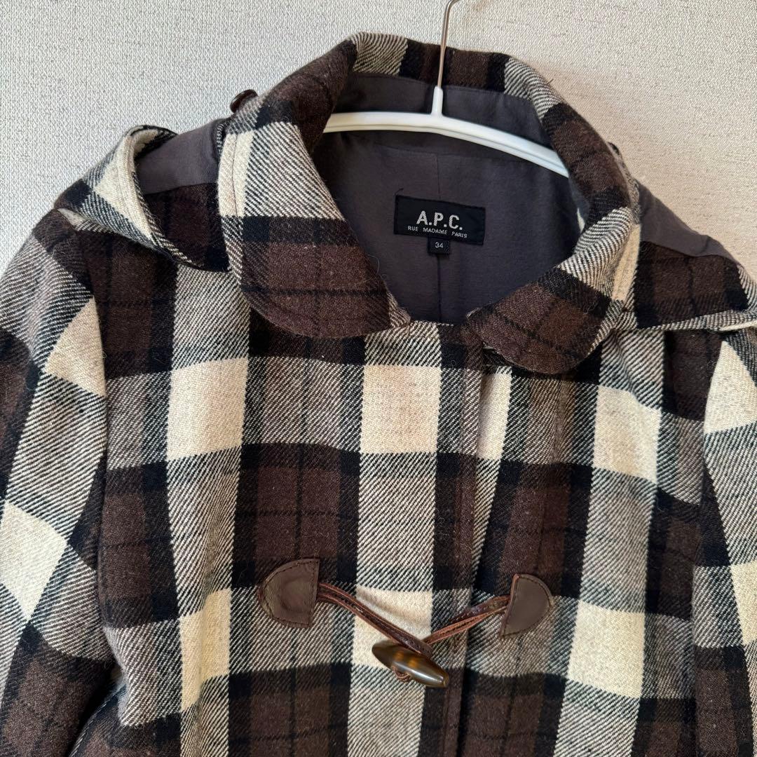 レアデザイン！ APC レディース チェックダッフルコート アウター S