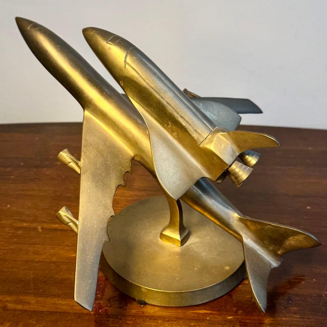 ヴィンテージ真鍮 飛行機模型 スタンドタイプ 4174 アメリカ ヴィンテージ 真鍮製 飛行機 マスタング MUSTANG メタル