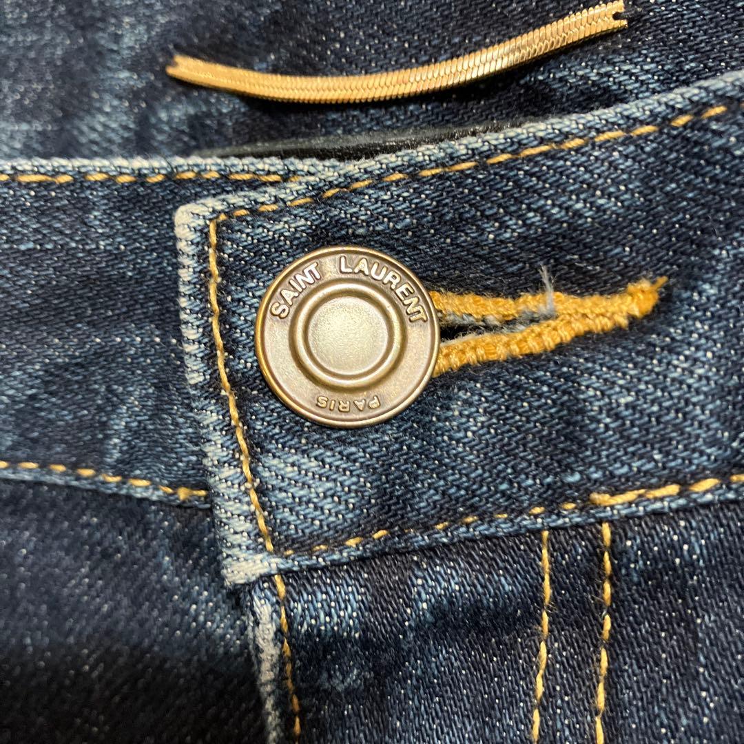サンローランパリ】デニム ジーンズ スリム カジュアル 濃紺 28 - メルカリ