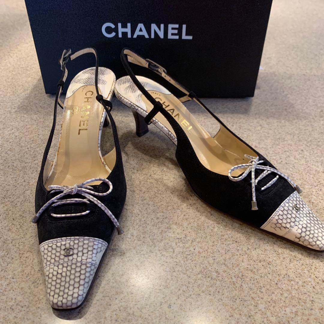 24kcat　CHANELスリングバック　ココマーク入り CHANEL（シャネル） ココマーク マトラッセ キャビアスキン チェーン