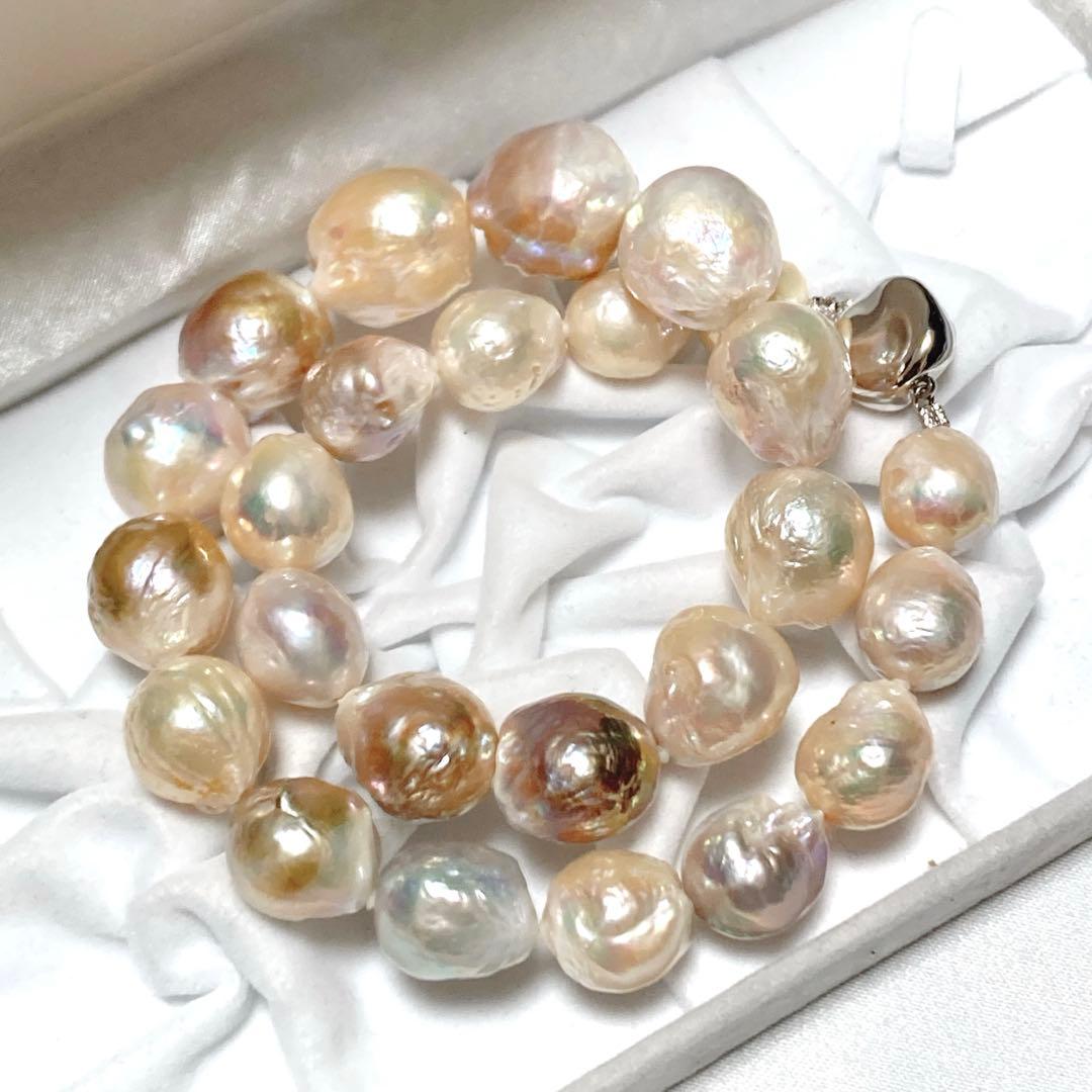 希少！超大珠】本真珠 バロック パール ネックレス セミラウンド ～17mm