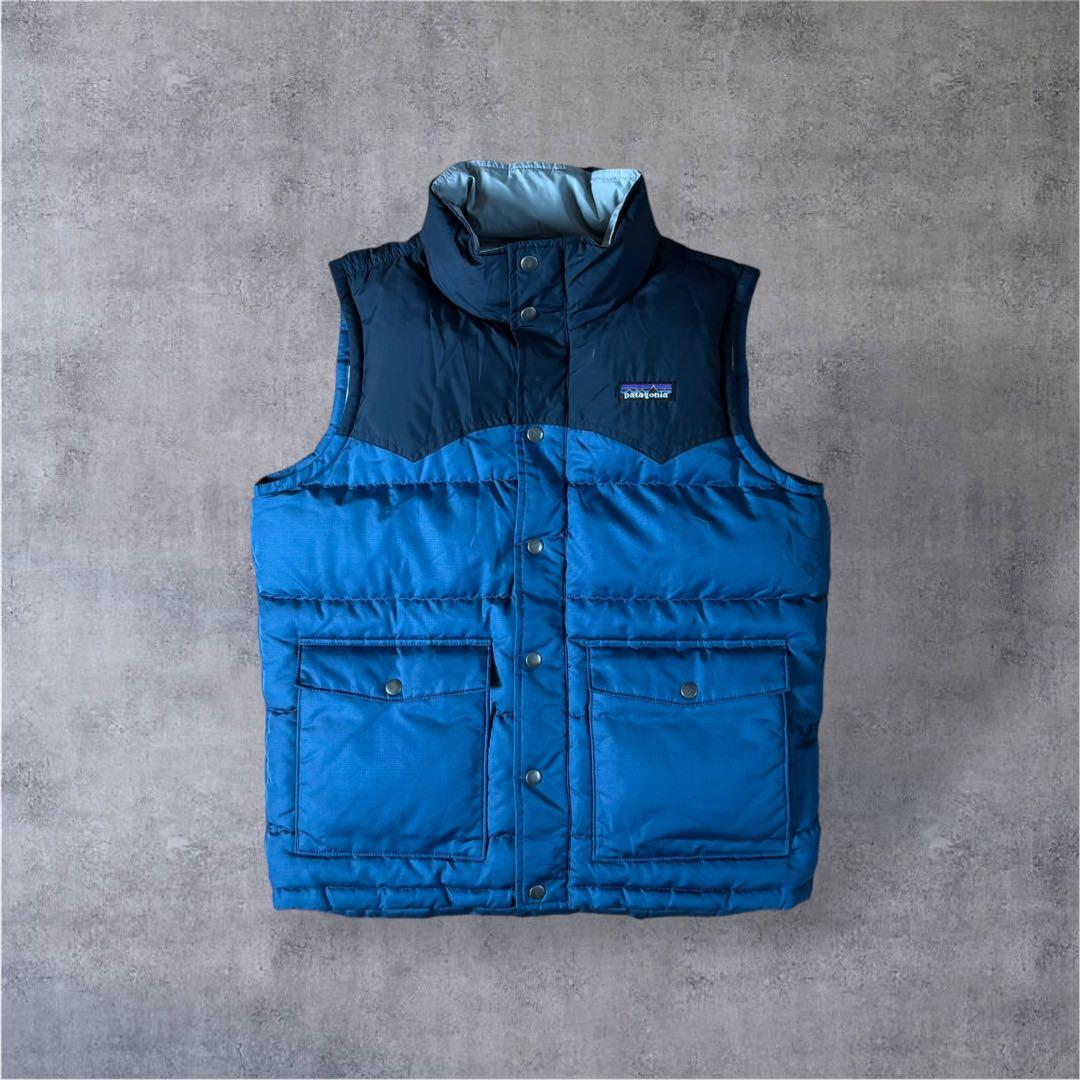 希少】パタゴニア スリングショット ダウンベスト ネイビー/ブルーS→M